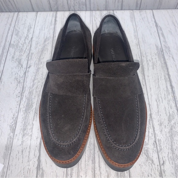 Womens Size 7 Vince. Brown Suede Platform Loafers EUC - Picture 2 of 7